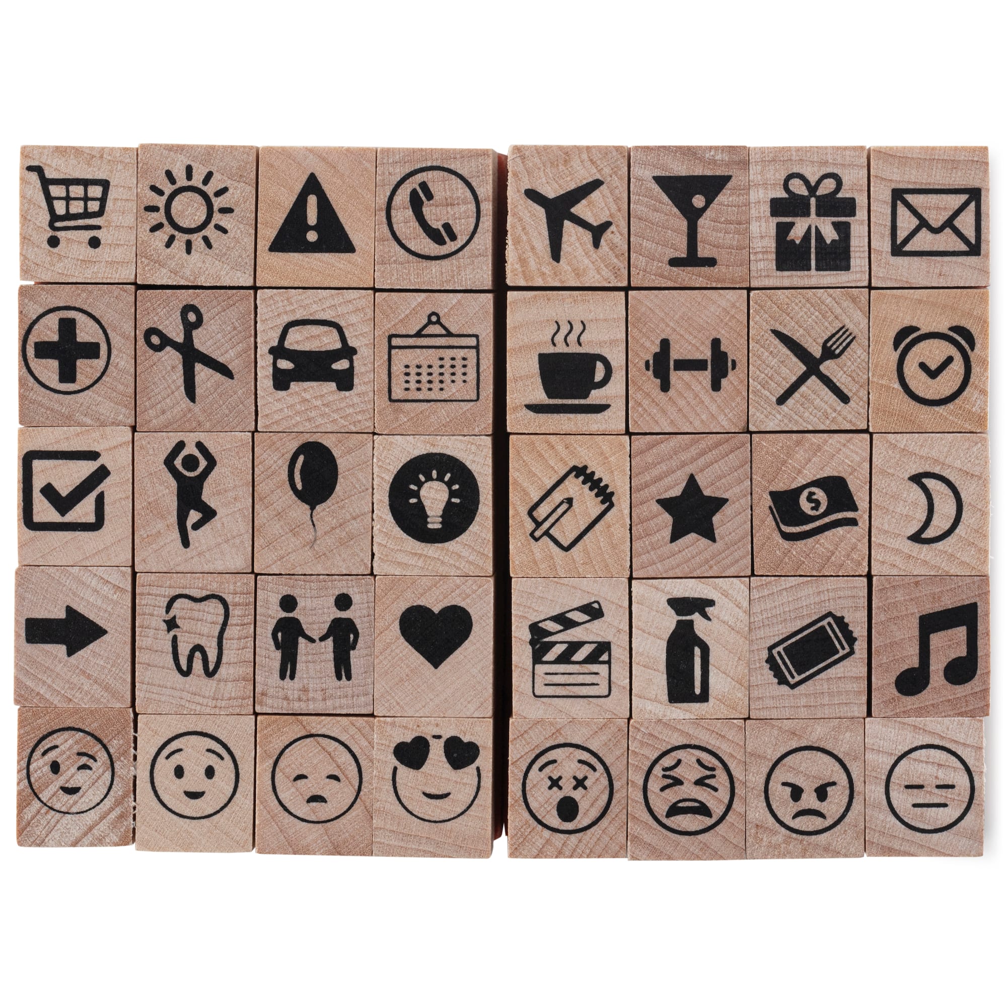 Icon & Emoji Wood Stamp Set by Recollections™